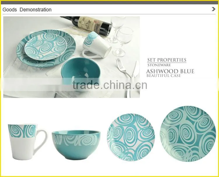 Wholesale Blue Stoneware Porcalain Dinnerware Set,Porcelain Dinner Set