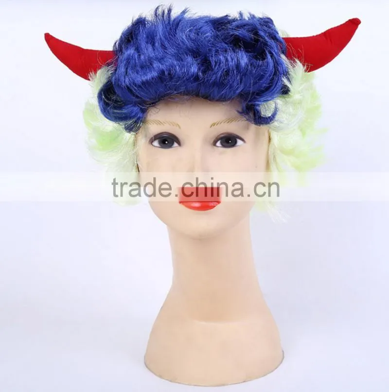 Horn Fans Fake Hair Short Hair Head Holiday Whimsy Show Props Prom Cheap Party Wigs
