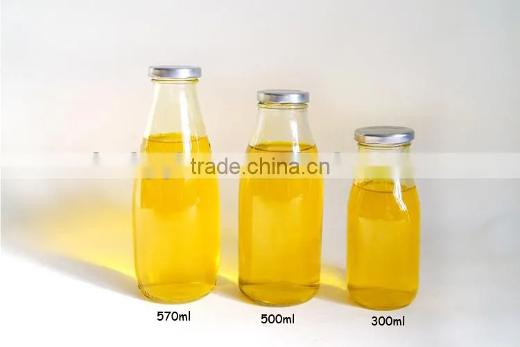 16oz mini glass milk bottle with tin screw cap