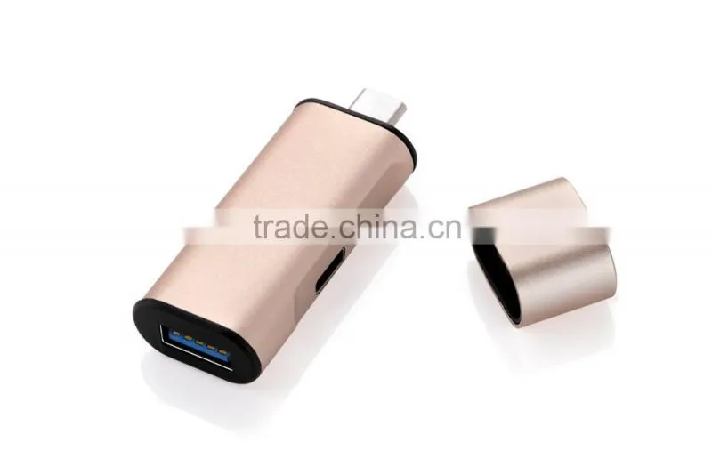 Sidiou Group USB Type-C Charging Adapter 1*USB 3.0 + 1* USB Type-C charging port with PD Function