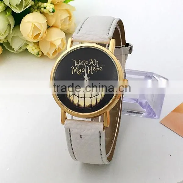 Fashion " we're all mad here" Leather Watch Design