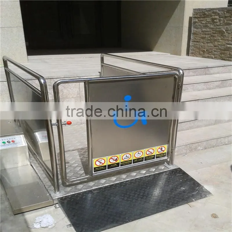 2015 China new inching switch or automatic barrier free wheelchair lifting platform