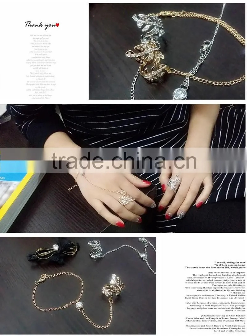 Stainless steel jewelry feather leaf rings