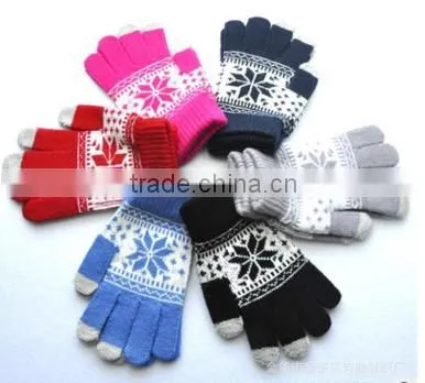 Knitted Jacquard Touchscreen Gloves for Smartphones & Tablets