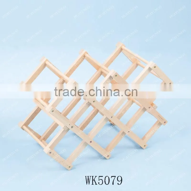 W Shape 5 Bottle Tabletop Wine Holder Rubber Wooden W Wine Rack WK50379030