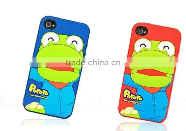 Cartoon silicone mobile phone skin sheath i phone4 4S case