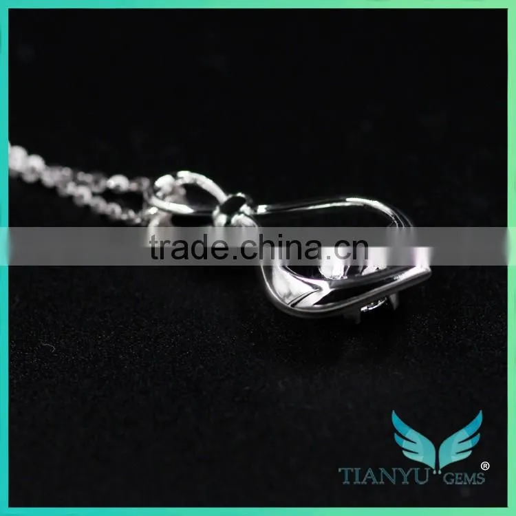 18k white gold necklace 7mm equals moissanite net moissanite pendant