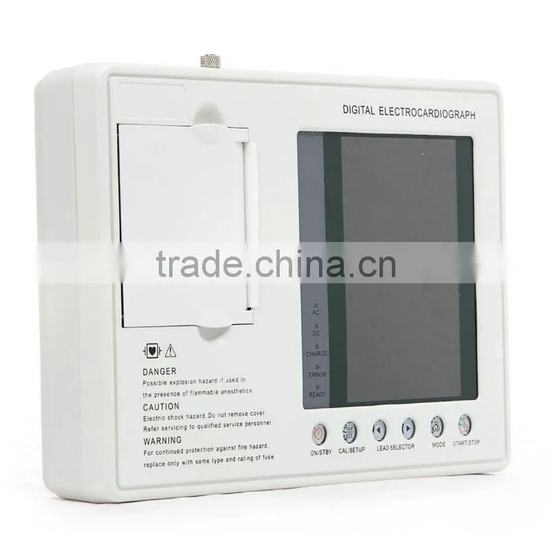 Digital Three Channel 12 lead ECG Machine--CE FDA Approved color Echocardiogram