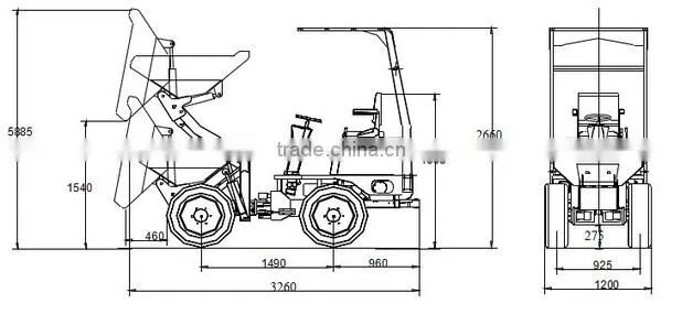 1Ton Hydraulic Mini Wheel Dumper