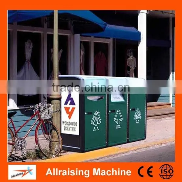 Unique design intelligent sun powered trash compactor bin with advertisement