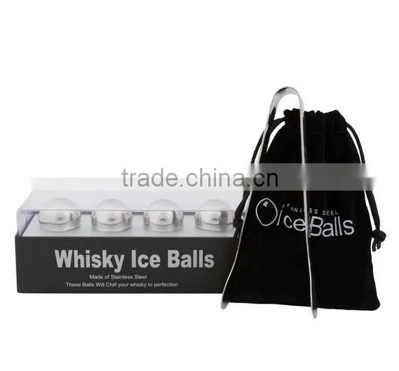 Reusable Stainless Steel Wine Whiskey Drink Chiller Stones Rocks Ice Balls Cubes