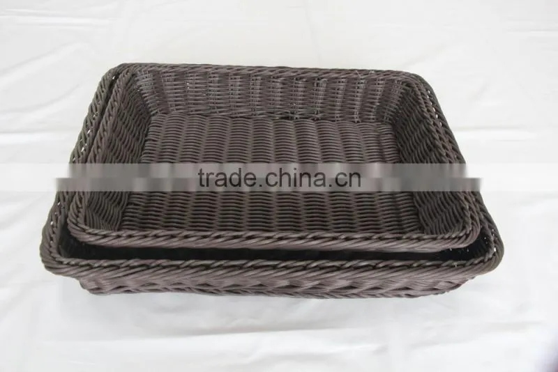 Food grade PP Wicker Bread Storage Water Hyacinth Basket