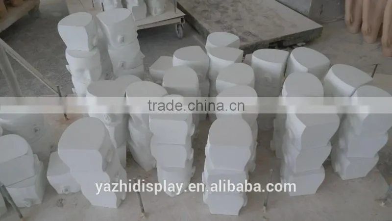 Articulated male Dress Form with Half-Leg -- Striped Linen mannequin