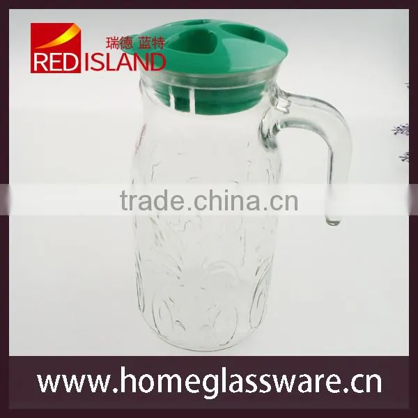 large glass water bottle with lid, juice bottle
