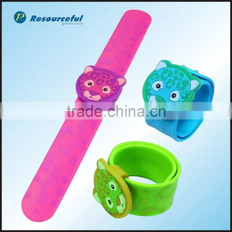 Customized Silicone click Slap Wristband /bracelet