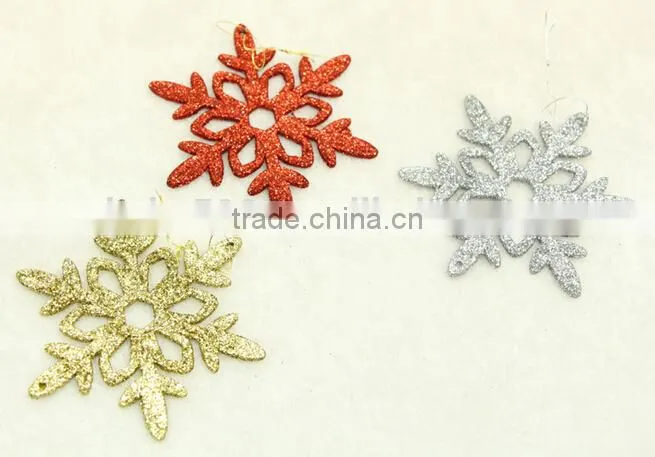 15051809 hanging cheap christmas plastic glitter snowflake