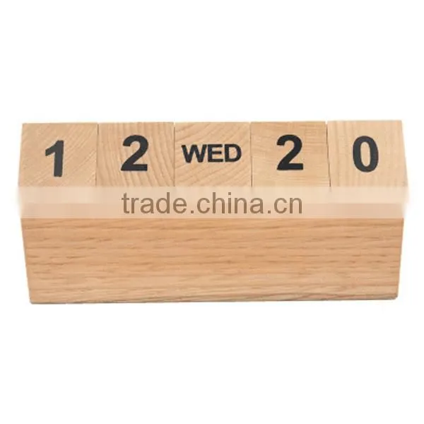 2017 Fashion Hot Sales Custom Beech Solid Wood Box Calendar,Custom Wood Table Calendar