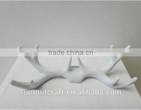 Pure white deer antler wedding place card holder