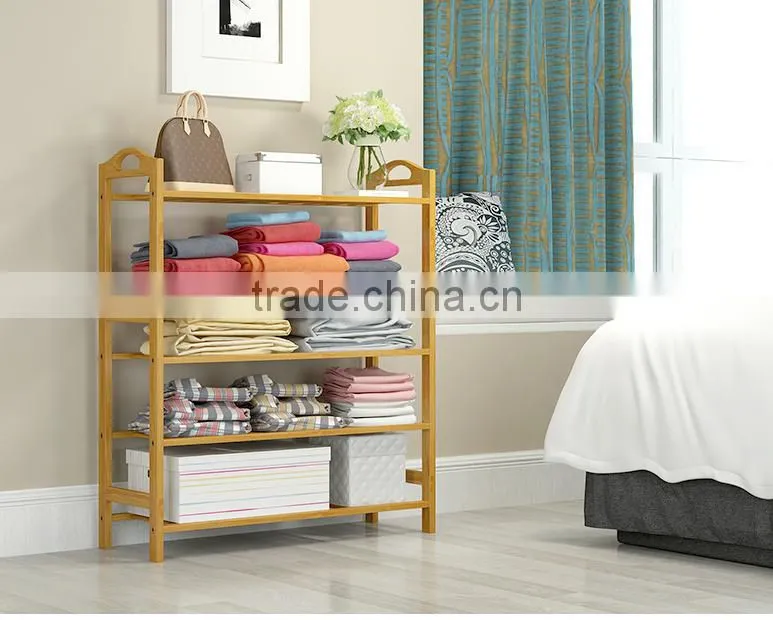 2017 new style bamboo shoe rack with handle