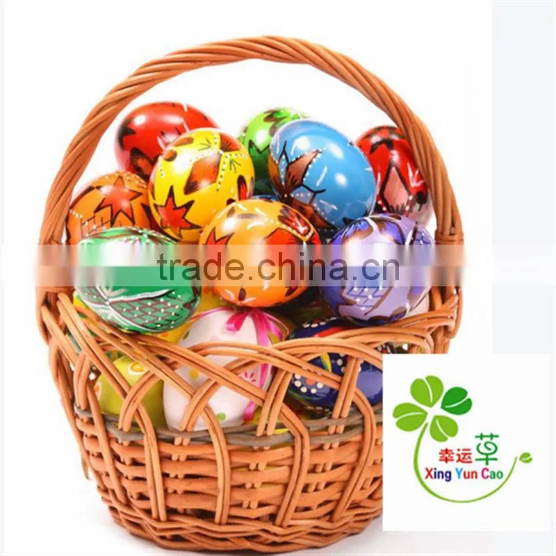 white wicker basket with handle Wicker basket of eggs