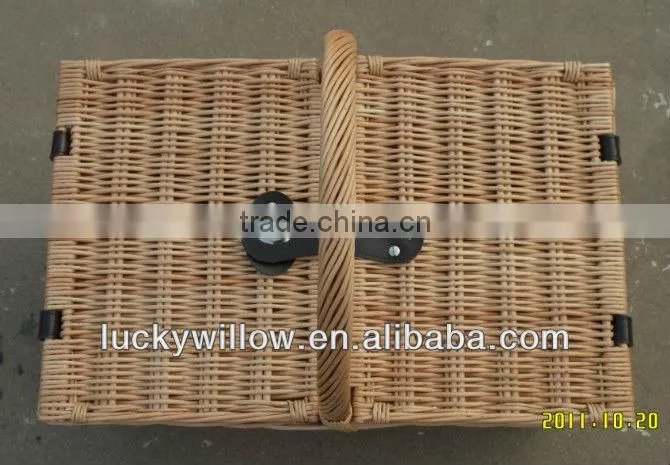 wholesale large wicker storage basket with lids and handle