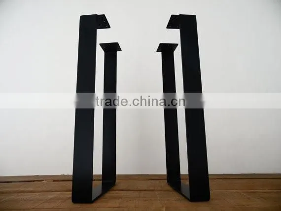 40 inch iron black matt coated flat steel bar table leg