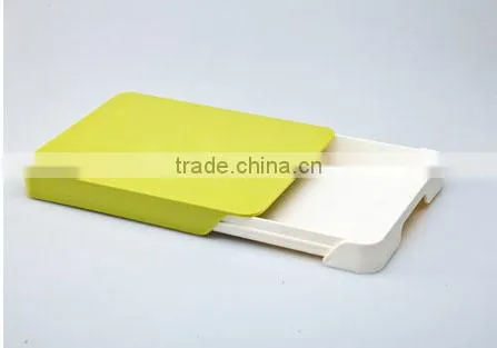 color vegetable cutting board with drawer