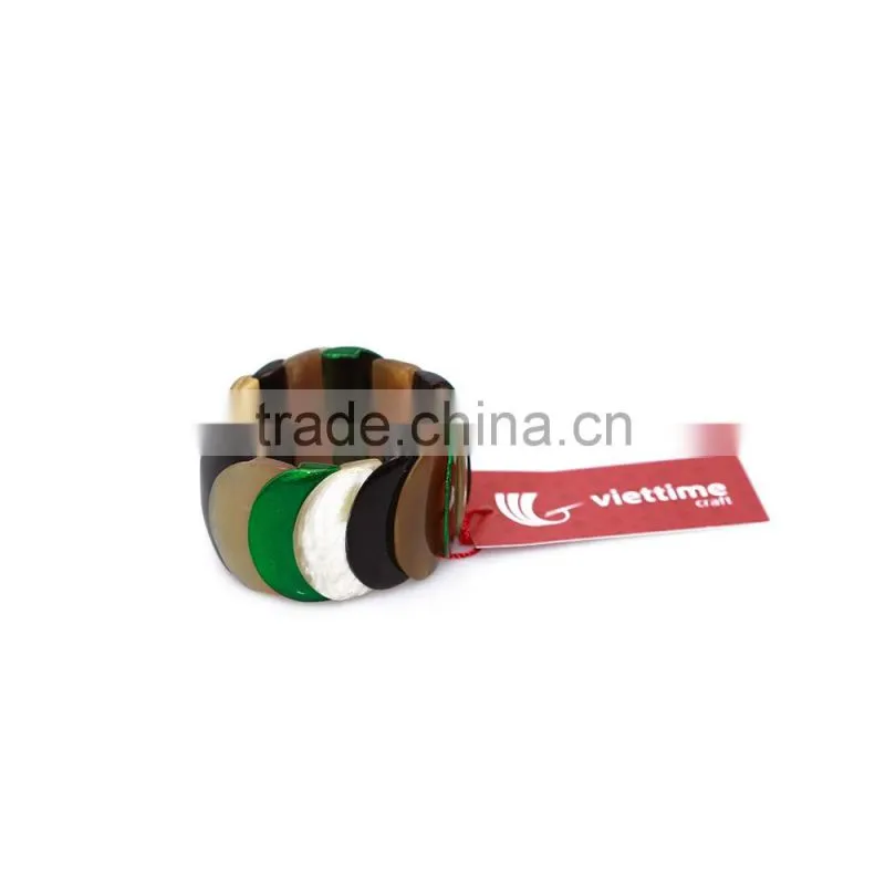 Vietnamese water buffalo horn bracelet, unique horn cuff jewelry, 100% handmade.