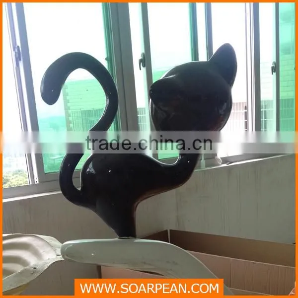 lovely fiberglass life size cartoon cat statue