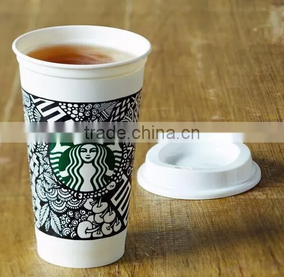 Wholesale starbucks plastic coffee cups plastic coffee cup with lid