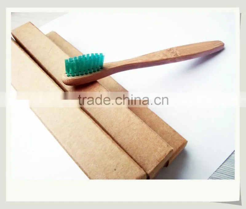 Natural bamboo toothbrush with customise color bristle