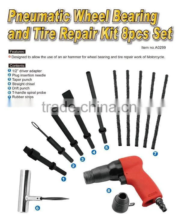 Pneumatic Wheel Bearing and Tire Repair Kit 8pcs Set