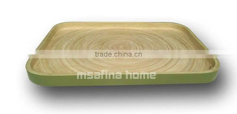 Square colored lacquer bamboo serving tray