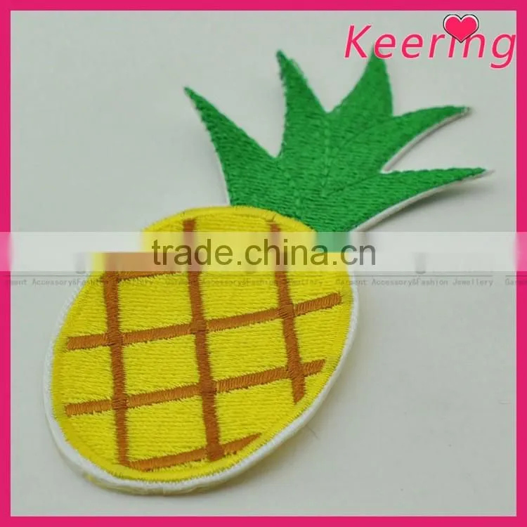 Pineapple embroidery patch custom design for clothing WEF-061