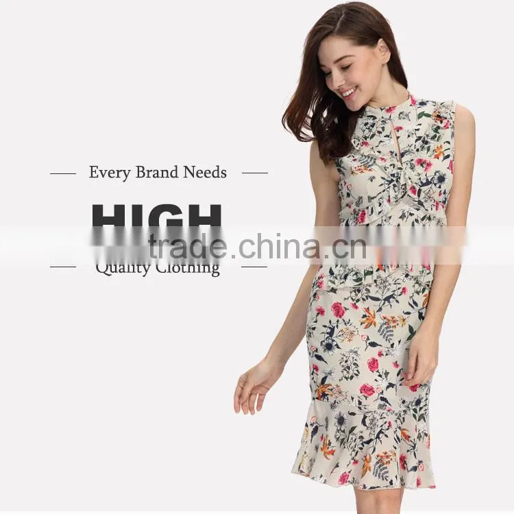 Woman one piece custom floral german printed dress pattern