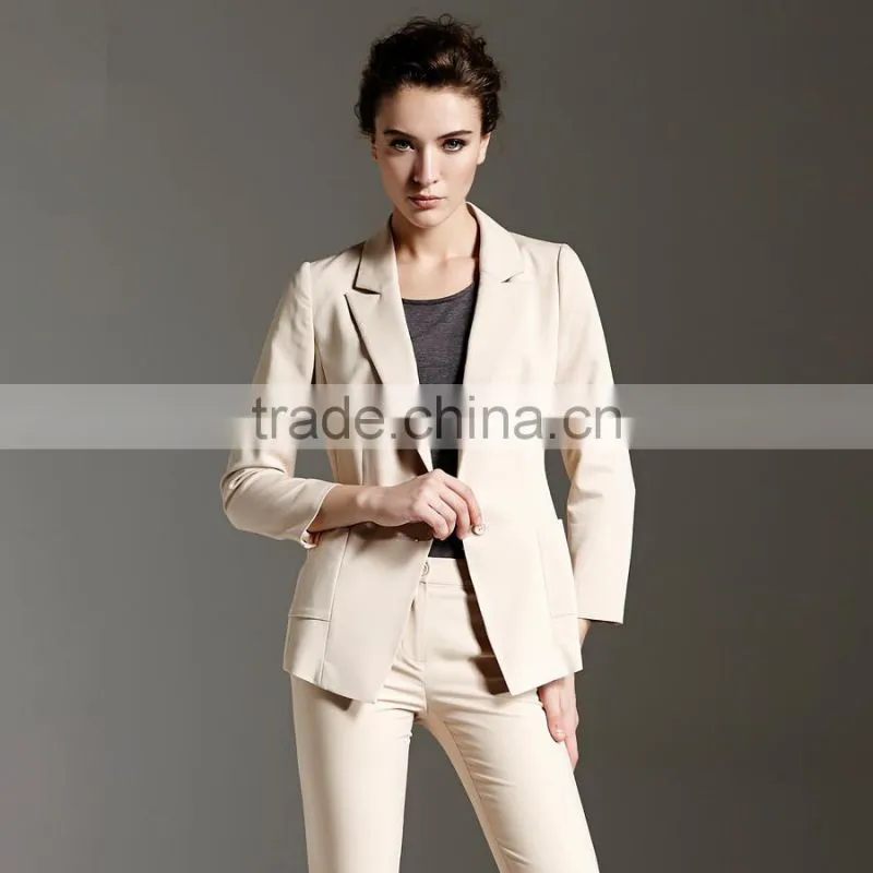 2014 New Style Jewelry Blue Slim Fit Long Sleeve Ladies Suit