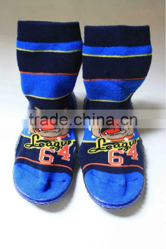 TPR rubber sole children warm shoe socks