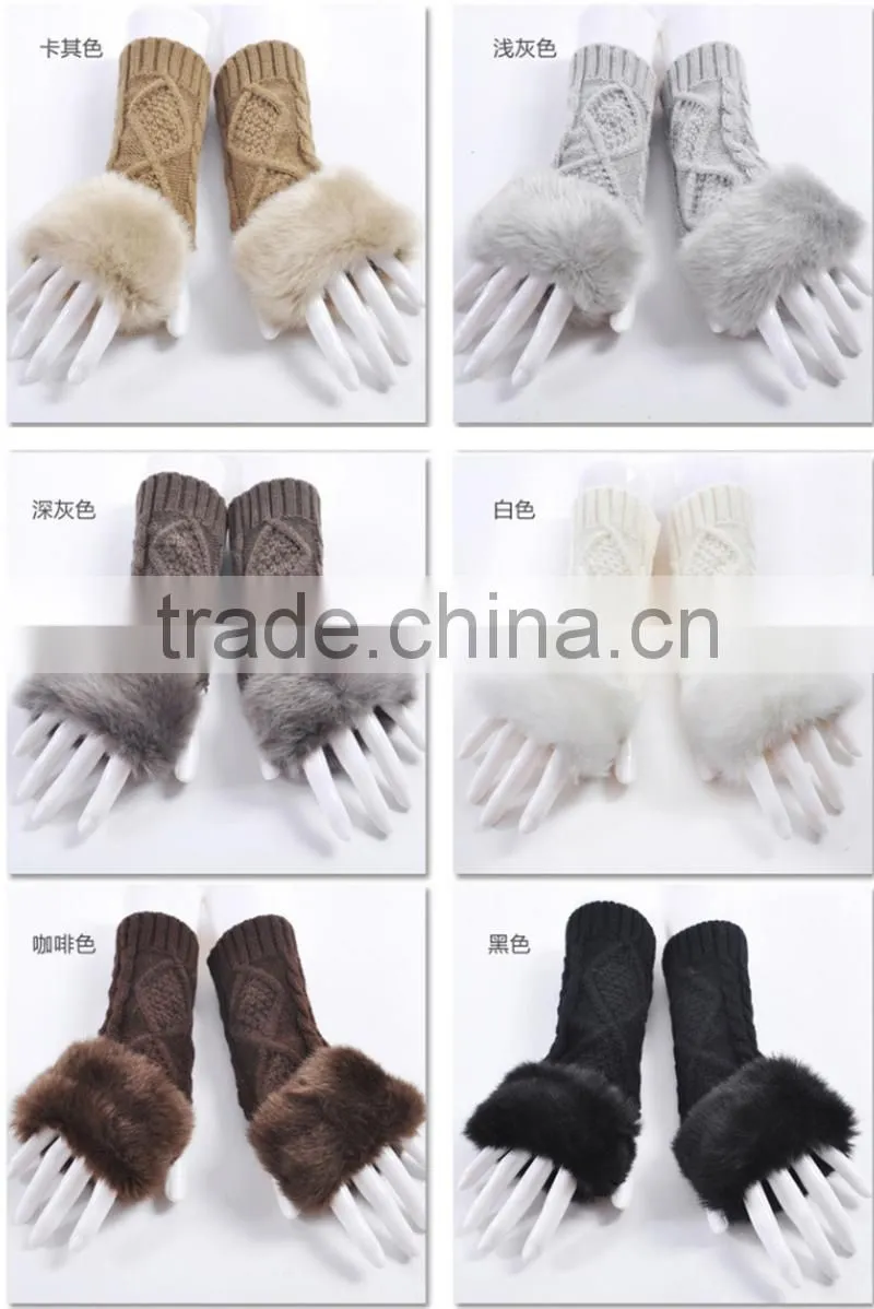 heated pure color autumn winter soft lady gloves workout gloves