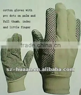 Confortable Cotton gloves with Black PVC dots all-purpose working gloves