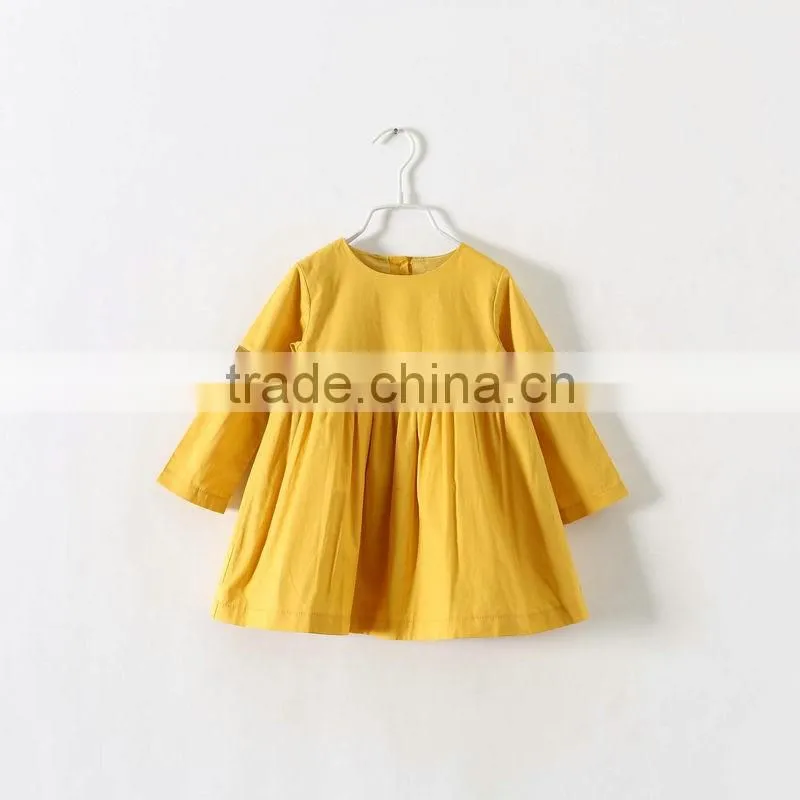 New design children clothing long sleeve 100% cotton fancy clothes wholesale new model girl dress
