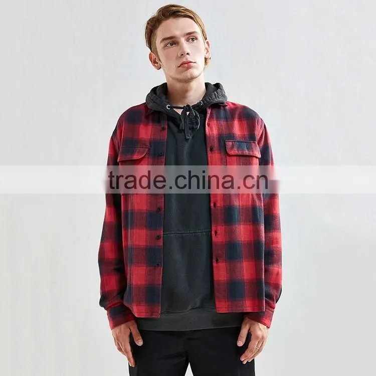 Custom long sleeve check shirts for men Italian style linen mens shirts designer
