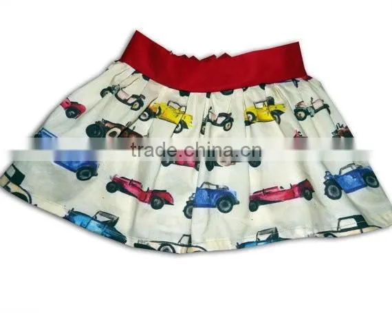 Wholesale children's boutique clothing girls cotton skirt lace trim button design