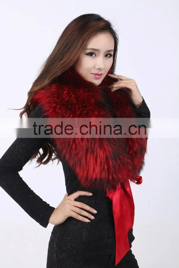 2016 new faux fur collar fox fur scarves imitation raccoon fur scarves wool shawl winter woman
