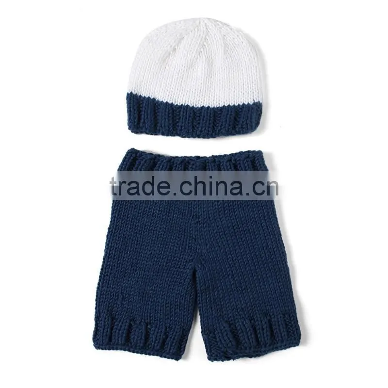 Newborn baby knitted crochet costume sets photo photography prop LBP20160218-24