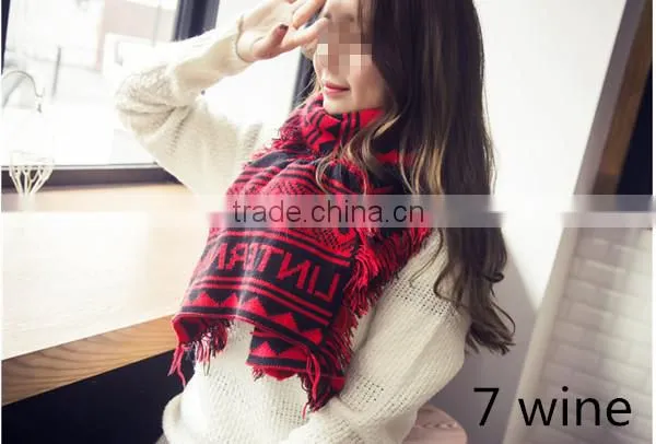 Korean style fashion latest design long acrylic candy color choice elegant wear shawl scarf womens
