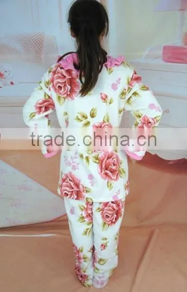 women's 100% polyester Printed coral fleece bathrobe