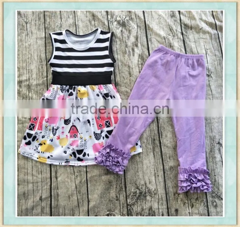 2017factory wholesale hot sale girl's back to school summer clothing