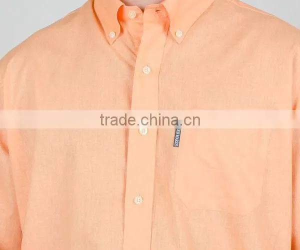 2016 new men's cotton linen long sleeve button down shirring barrel cuff pocket dress shirt
