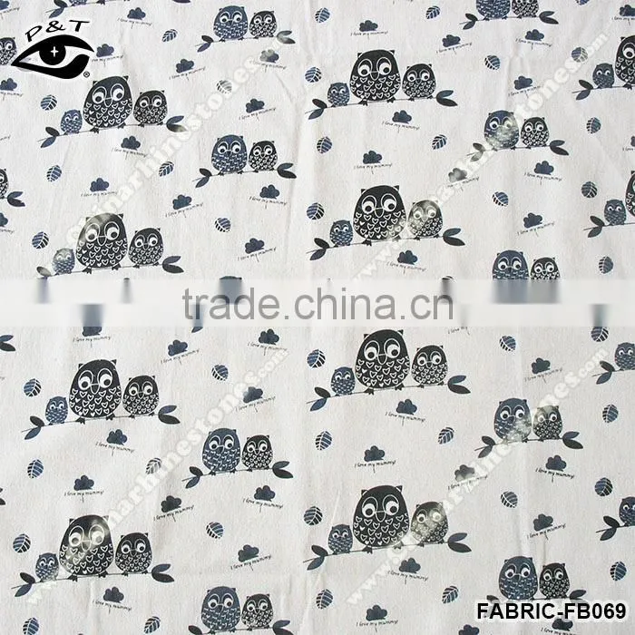 Night Owl Design 100% linen fabric linen fabric wholesale small minimum request