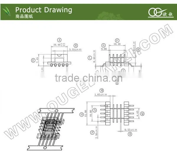 EFD15 smd bobbin with 4 slot